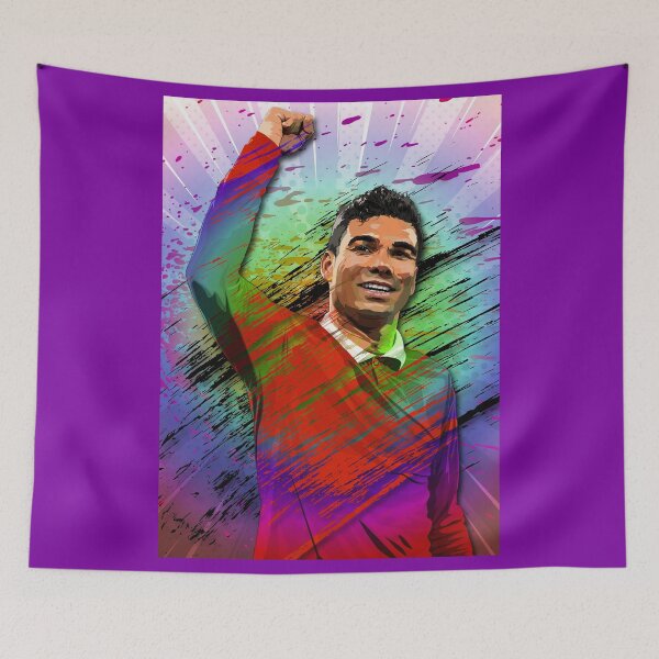 Item preview, Man Utd Casemiro Colorful Abstract Illustration Portrait designed and sold by VibesAndVision.