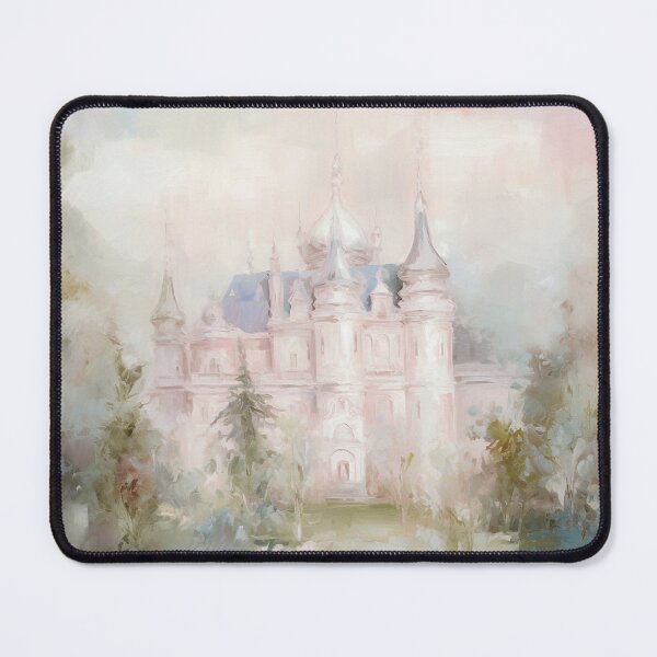 Item preview, Coquette aesthetic vintage painting of pink castle designed and sold by Coquette Art.