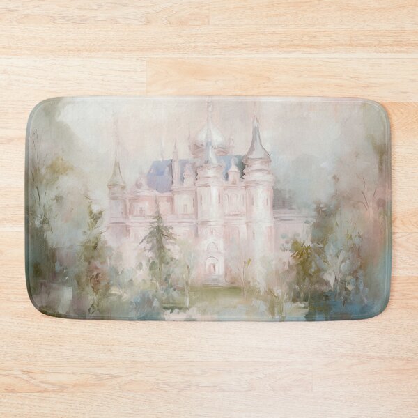 Item preview, Coquette aesthetic vintage painting of pink castle designed and sold by Coquette Art.