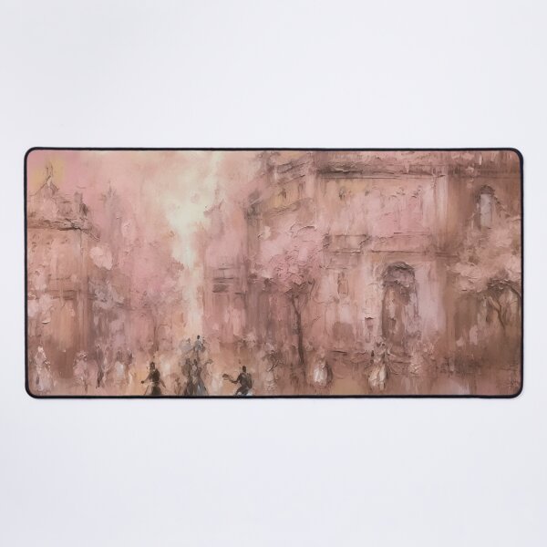 Item preview, Coquette aesthetic vintage painting of an old pink city designed and sold by Coquette Art.