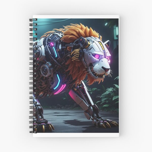 Item preview, A Robotic Lion with Neon Accents designed and sold by SothaStore.