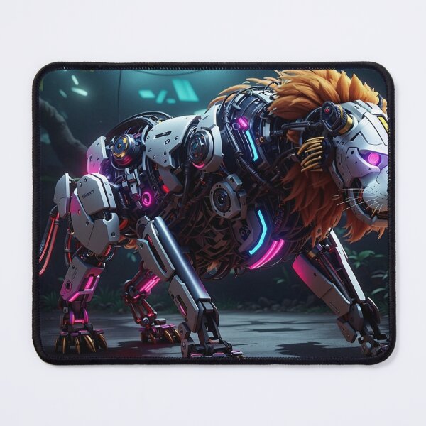 Item preview, A Robotic Lion with Neon Accents designed and sold by SothaStore.