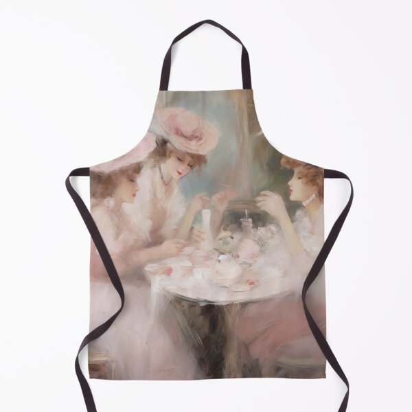 Item preview, Coquette aesthetic vintage painting of a three women having tea designed and sold by Coquette Art.