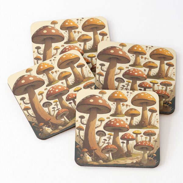 Item preview, Retro Mushroom Forest designed and sold by SoftLivingCore.