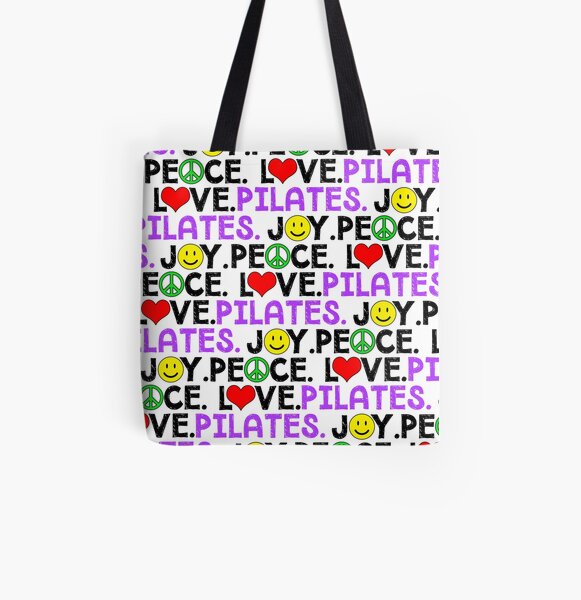 Peace Love Pilates Joy All Over Print Tote Bag