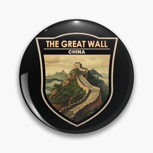 Item preview, The Great Wall of China Travel Art Badge designed and sold by KrisSidDesigns.