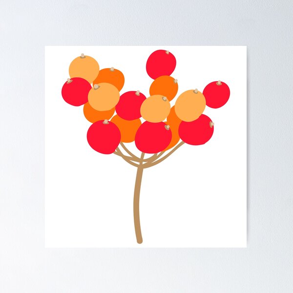 Item preview, Red Orange Yellow Autumn Berries designed and sold by Nicola-Rowe.