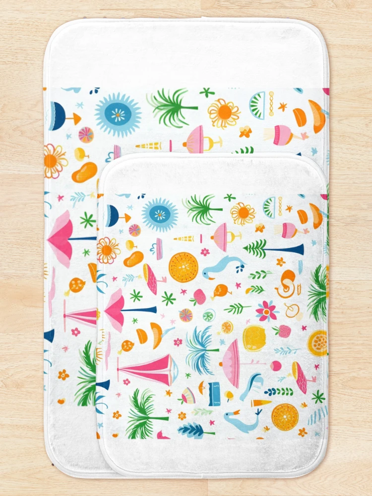 Thumbnail 5 of 6, Bath Mat, Positive summer things pattern designed and sold by SmileshareShop.