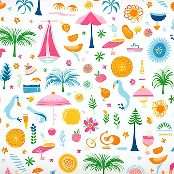 Artwork thumbnail, Positive summer things pattern by SmileshareShop