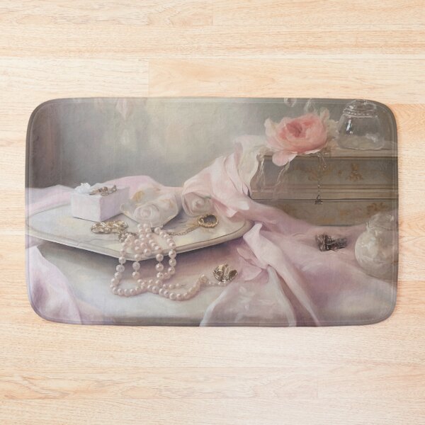 Item preview, Coquette aesthetic vintage painting of a nature morte with jewellery designed and sold by Coquette Art.