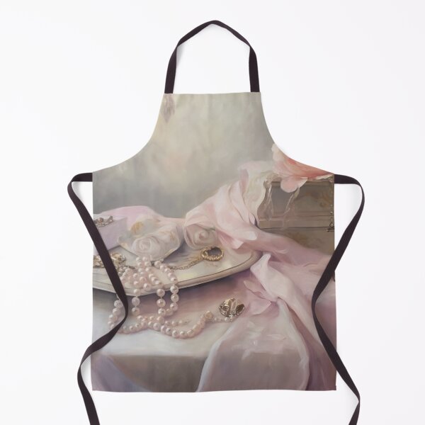 Item preview, Coquette aesthetic vintage painting of a nature morte with jewellery designed and sold by Coquette Art.