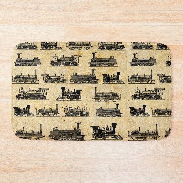 Item preview, Vintage retro steam old engine train print rough designed and sold by Nishad4.