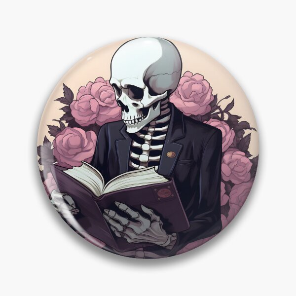 Item preview, Enchanted Skeleton Immersed in the Joy of Reading - Reading Cartoon Characters designed and sold by Ordinary Life Works.