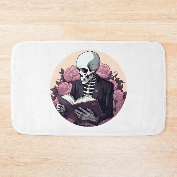Item preview, Enchanted Skeleton Immersed in the Joy of Reading - Reading Cartoon Characters designed and sold by Ordinary Life Works.
