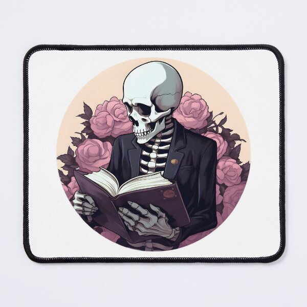 Item preview, Enchanted Skeleton Immersed in the Joy of Reading - Reading Cartoon Characters designed and sold by Ordinary Life Works.