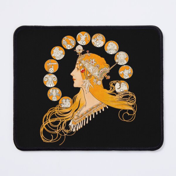 Item preview, HD. Zodiac, by Alphonse Mucha (zodiac signs mandala version) HIGH DEFINITION designed and sold by MINDTHECHERRY.