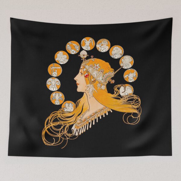Item preview, HD. Zodiac, by Alphonse Mucha (zodiac signs mandala version) HIGH DEFINITION designed and sold by MINDTHECHERRY.