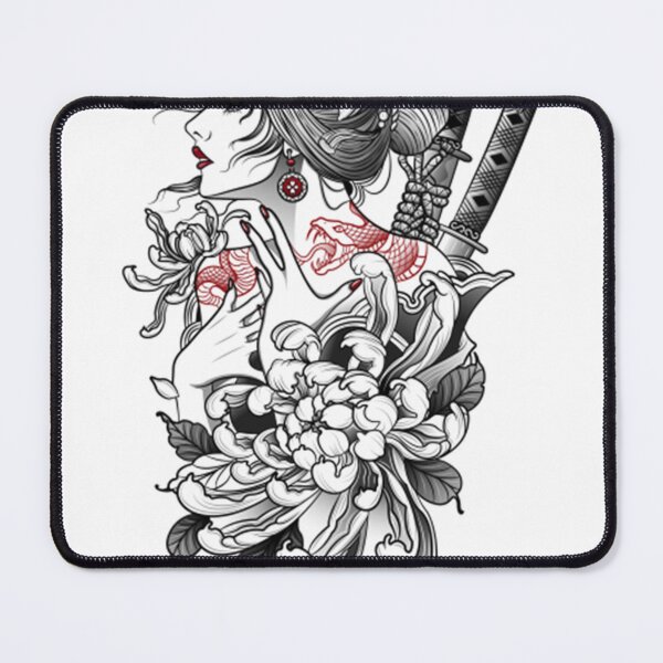 Item preview, Mysterious Beauty Geisha Samurai Girl Tattoo Style Art  designed and sold by MaryCalmons.