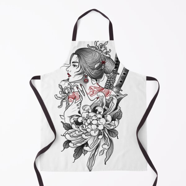 Item preview, Mysterious Beauty Geisha Samurai Girl Tattoo Style Art designed and sold by MaryCalmons.
