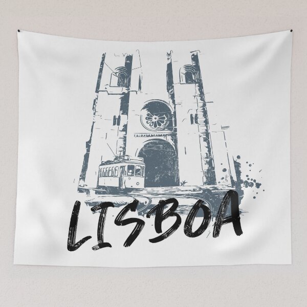Item preview, Lisbon Cathedral & Iconic Tramway Illustration | Historic Landmarks designed and sold by Lemomo-artworks.