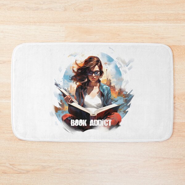Item preview, Girl reading a book with the inscription "Book Addict" designed and sold by tw0nkey.