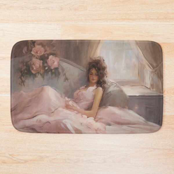 Item preview, Coquette aesthetic vintage painting of a languid woman designed and sold by Coquette Art.