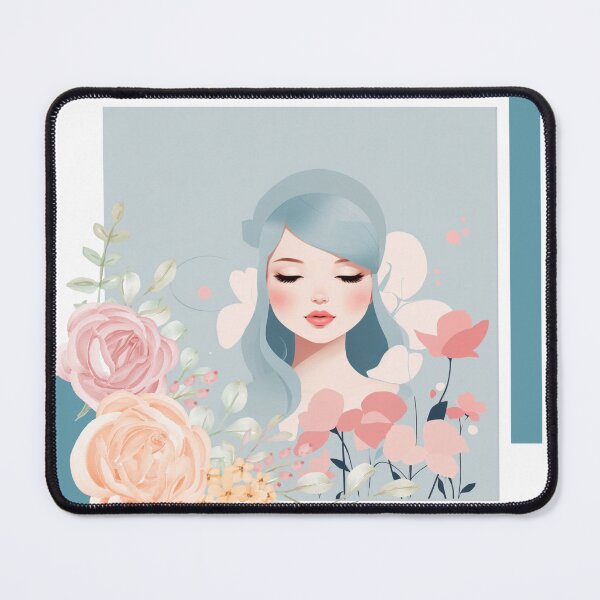 Item preview, Beautiful woman with babyblue hair, pastel tones designed and sold by Piano-pn.
