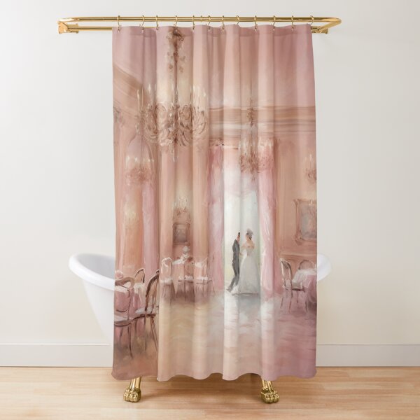 Coquette Boho Shower Curtain, Coquette Aesthetic Cottagecore