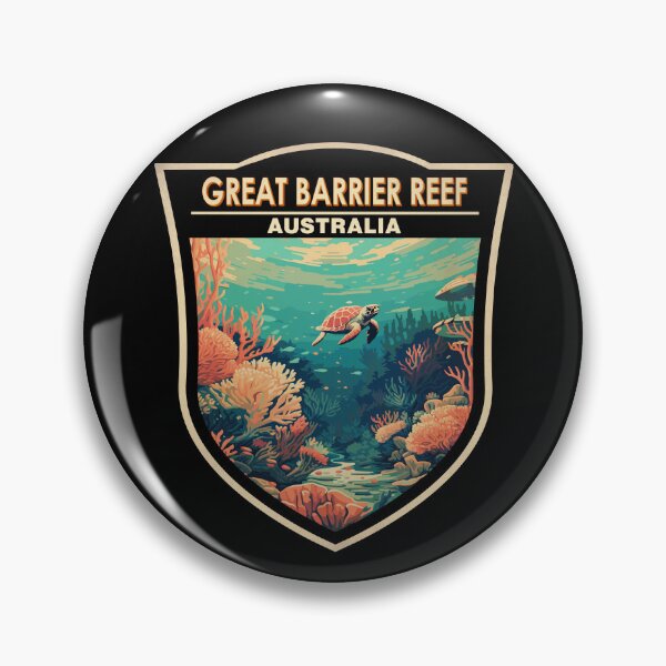 Item preview, Great Barrier Reef Australia Travel Art Badge designed and sold by KrisSidDesigns.