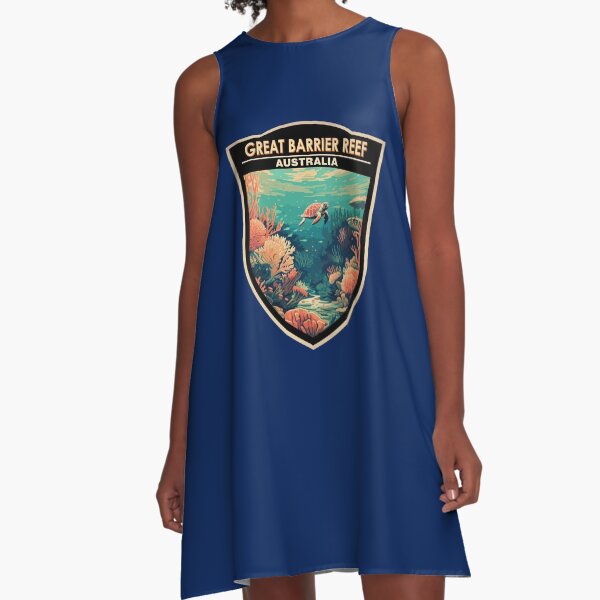 Artikel-Vorschau von Great Barrier Reef Australien Reisekunstabzeichen, designt und verkauft von KrisSidDesigns.