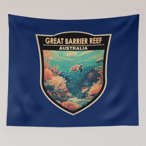 Item preview, Great Barrier Reef Australia Travel Art Badge designed and sold by KrisSidDesigns.