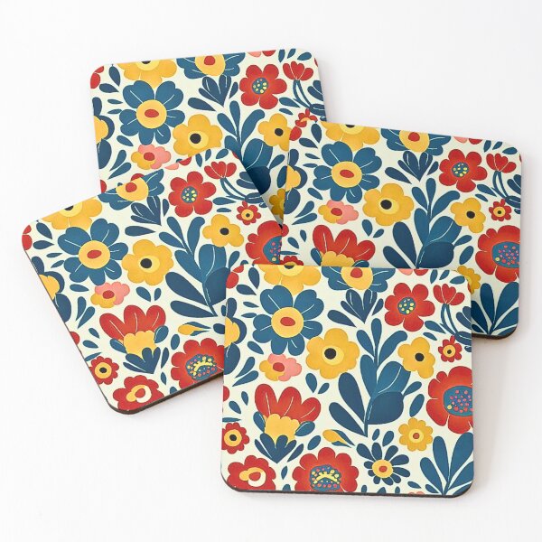 Item preview, Abstract folk flowers designed and sold by RachelRebel.