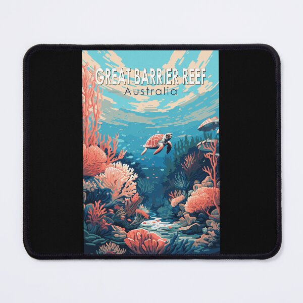 Item preview, Great Barrier Reef Australia Travel Art Vintage designed and sold by KrisSidDesigns.