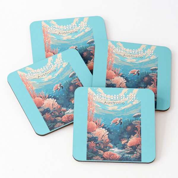 Item preview, Great Barrier Reef Australia Travel Art Vintage designed and sold by KrisSidDesigns.