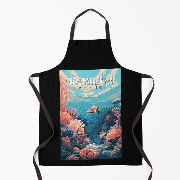 Item preview, Great Barrier Reef Australia Travel Art Vintage designed and sold by KrisSidDesigns.