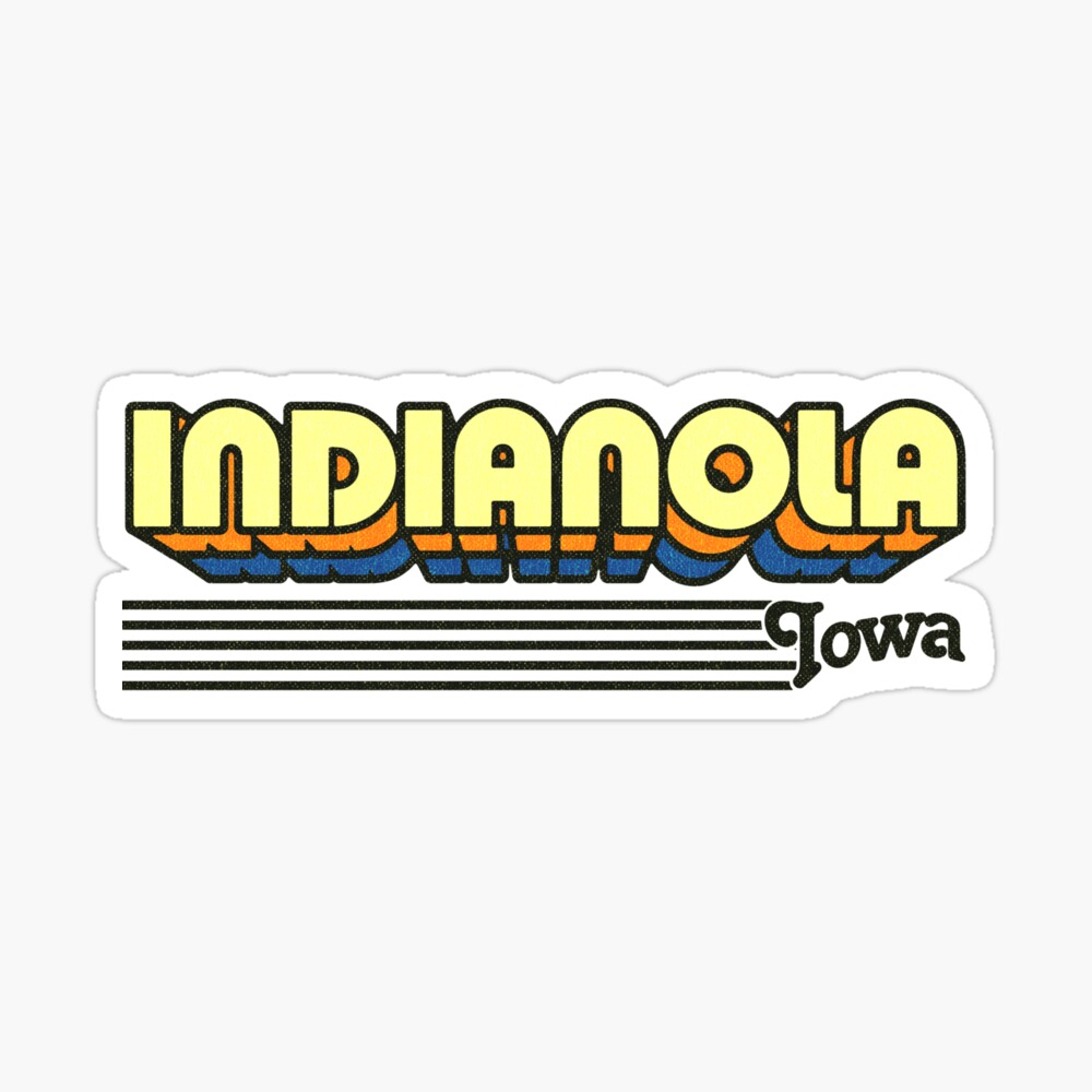 Indianola, Iowa | Retro Stripes Sticker