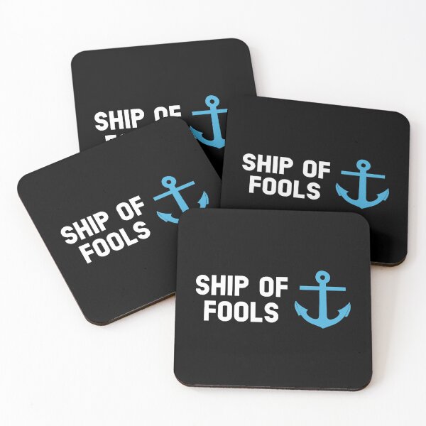 Item preview, Ship of Fools, white blue designed and sold by LanitaKeen.