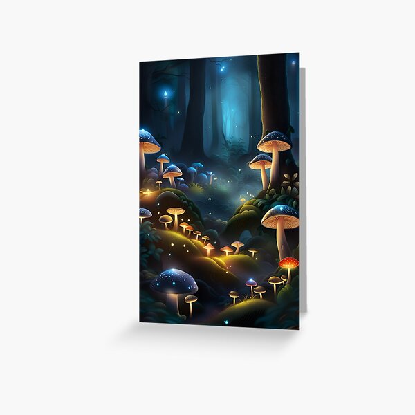 Item preview, Enchanted Forest with Mushrooms and Fireflies designed and sold by Arkneer.