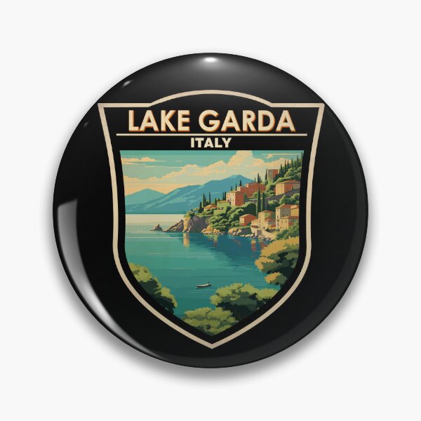 Item preview, Lake Garda Italy Travel Art Badge designed and sold by KrisSidDesigns.