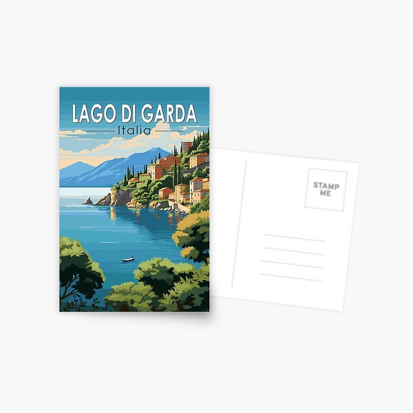 Item preview, Lago di Garda Italia Travel Art Vintage designed and sold by KrisSidDesigns.
