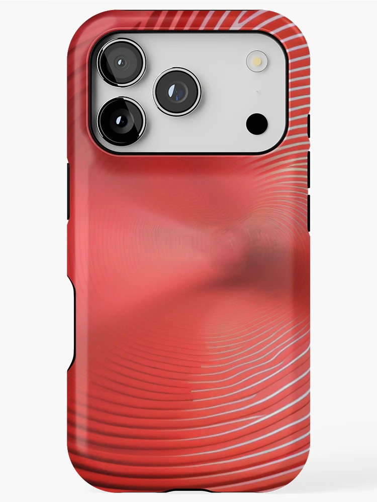 Thumbnail 1 of 4, iPhone Case, Red interference pattern designed and sold by AlfredSSikula.