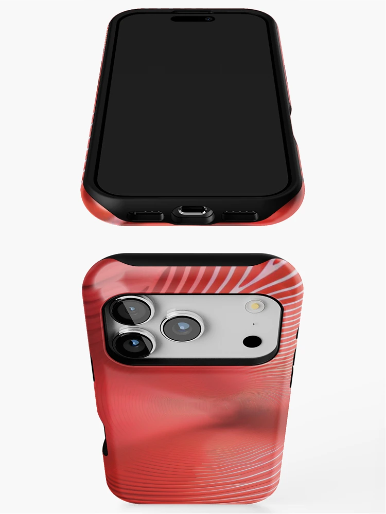 Thumbnail 3 of 4, iPhone Case, Red interference pattern designed and sold by AlfredSSikula.