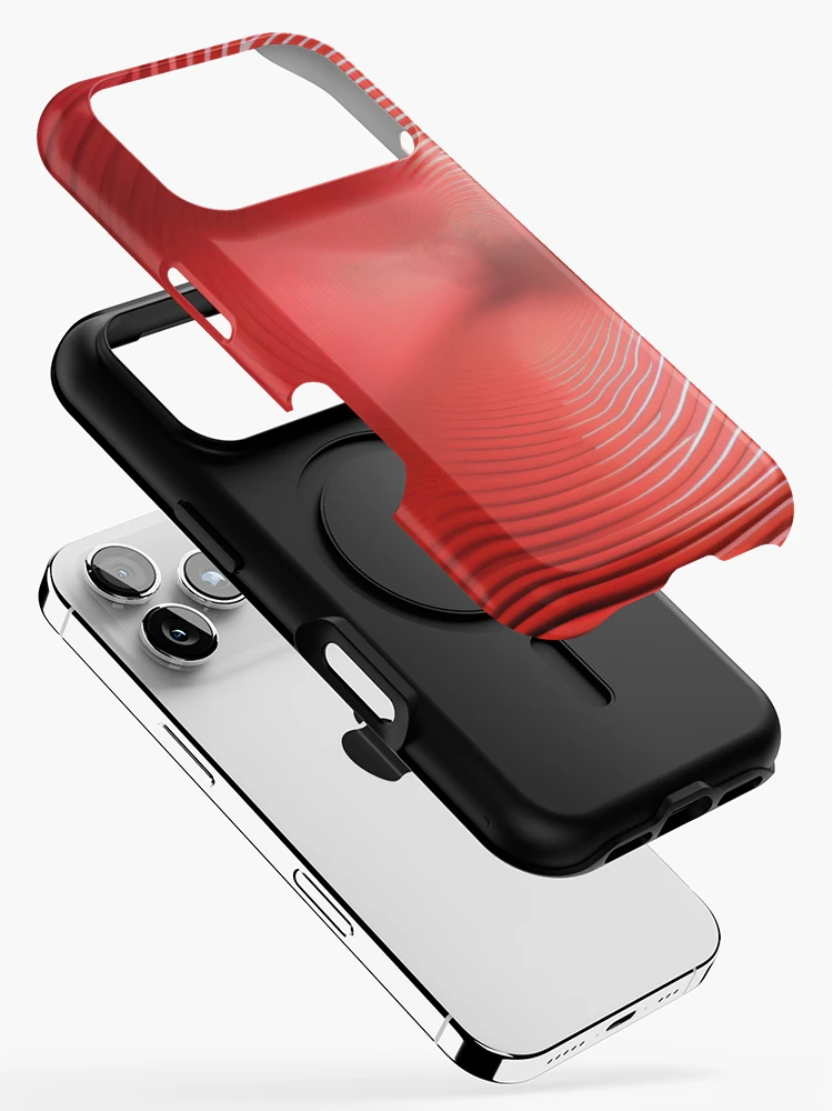 Thumbnail 2 of 4, iPhone Case, Red interference pattern designed and sold by AlfredSSikula.