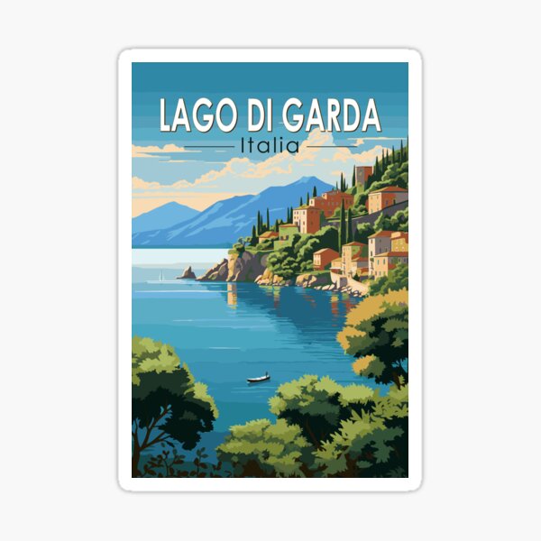 Artikel-Vorschau von Lago di Garda Italien Reisekunst Vintage, designt und verkauft von KrisSidDesigns.