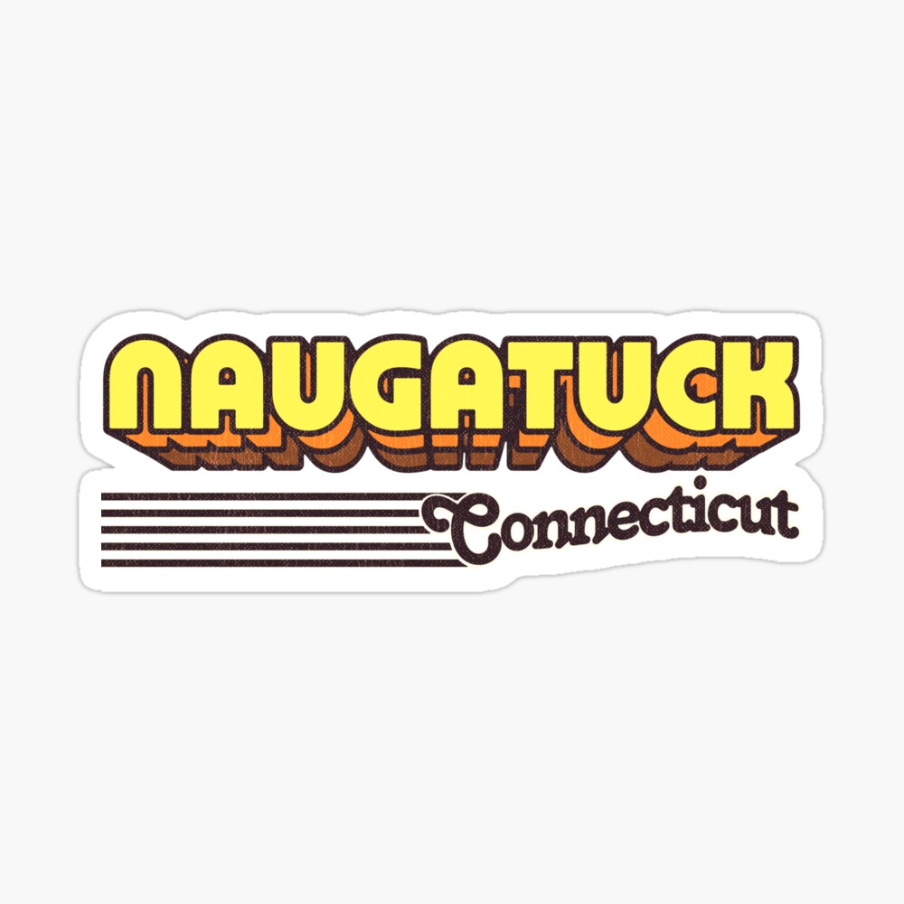 Naugatuck, Connecticut | Retro Stripes Sticker