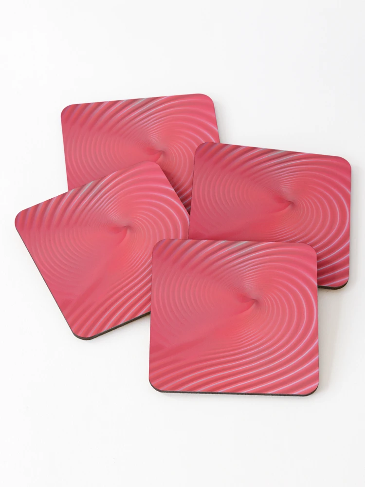 Thumbnail 1 of 5, Coasters (Set of 4), Red interference pattern designed and sold by AlfredSSikula.