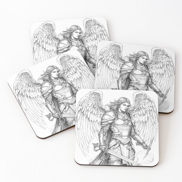 Item preview, Archangel Mikael, angel with sword and armor, angel with wings designed and sold by Tomioka-Art.