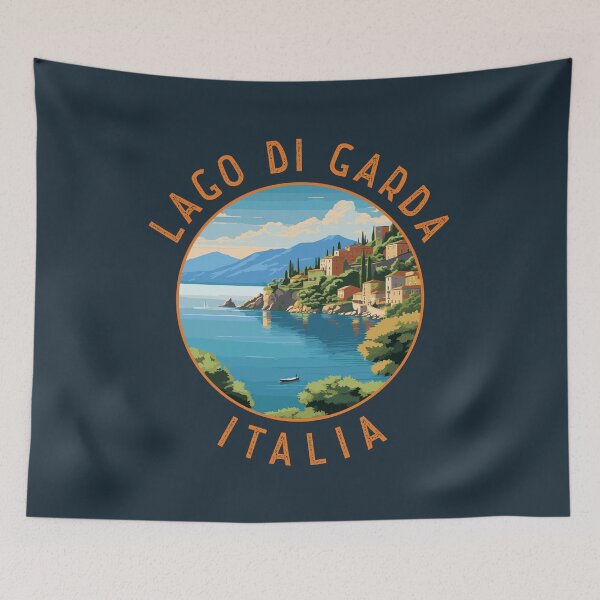 Item preview, Lago di Garda Italia Retro Distressed Circle designed and sold by KrisSidDesigns.