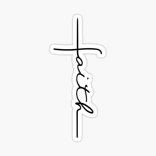 Teal Faith Cross Cursive Christian Symbol Sticker for Sale by move-mtns