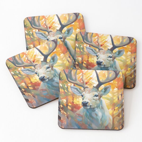 Item preview, Portrait of a white deer's face designed and sold by WallWhimsyWorks.